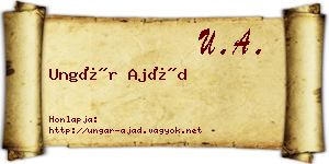 Ungár Ajád névjegykártya